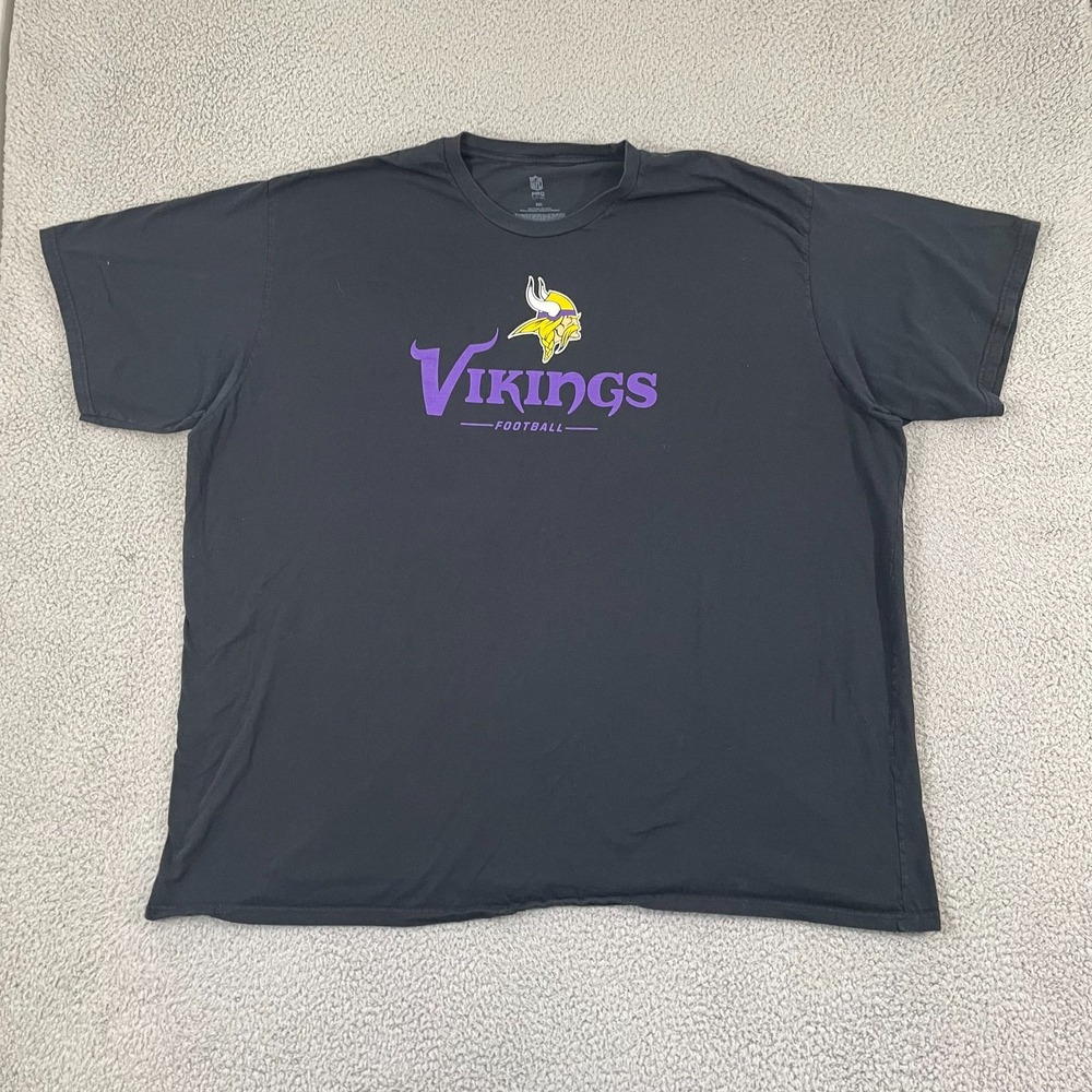 Minnesota Vikings NFL Pro Line Shirt 5XL Black Cotton Sportswear Football